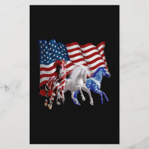 Papelaria Cavalos - Bandeira Americana