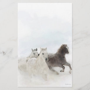 Papelaria Cavalos da neve - papel de carta