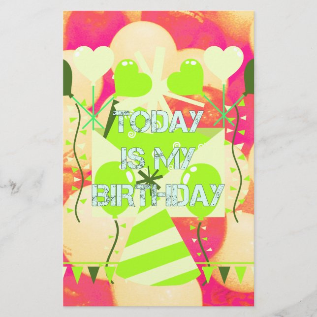 Papelaria Celebrando Minhas Abençoações Felizes De Aniversár (Frente)