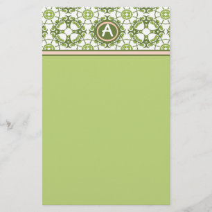 Papelaria Celta Verde Monogramada Elegante