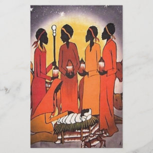 Papelaria Cena africana da natividade do Natal