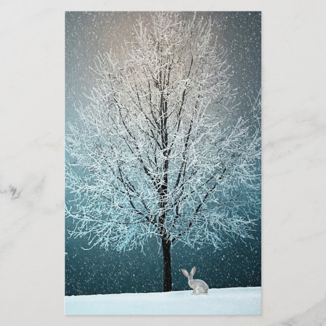 Papelaria Cena de inverno (Frente)
