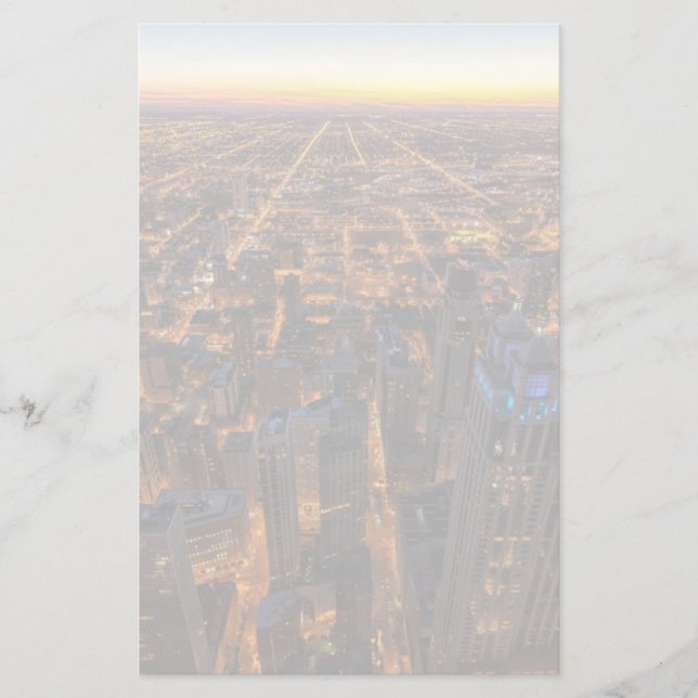 Papelaria Centro de Chicago no por do sol (Frente)
