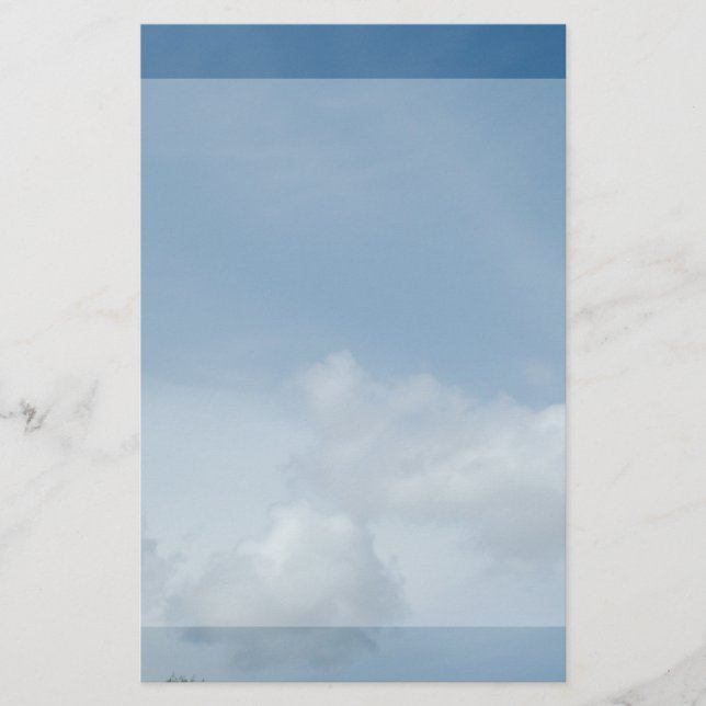 Papelaria Céu azul e nuvens brancas. (Frente)