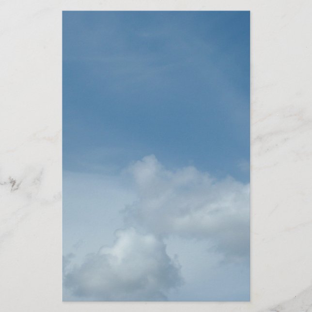 Papelaria céu azul e nuvens brancas (Frente)