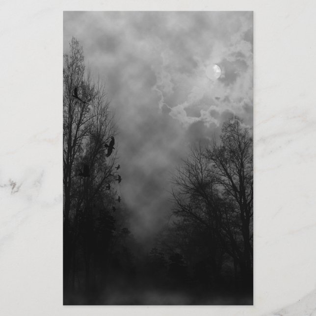 Papelaria Céu Halloween Assombrado com Ravens (Frente)