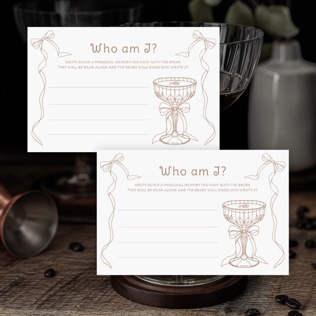 Papelaria Chá de noiva Espresso Martini Jogo Quem sou eu (Criador carregado)