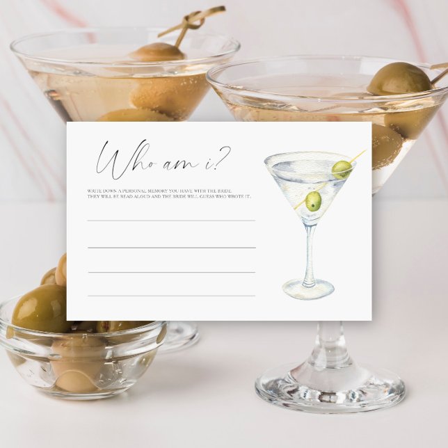 Papelaria Chá de noiva Martini Quem sou eu jogo (Criador carregado)