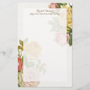 Papelaria Chá de panela Primavera Vintage Floral Whitewash