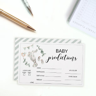Papelaria Chá de previsão de bebê verde Boho