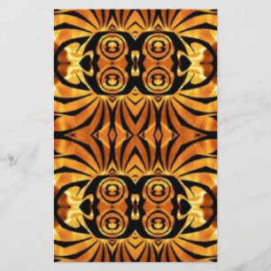 Papelaria chamas cor de laranja Padrão tribal do totem nativ