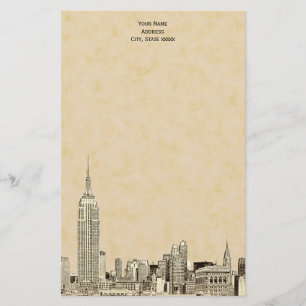 Papelaria Champagne NYC Skyline Etch 01 Stationery