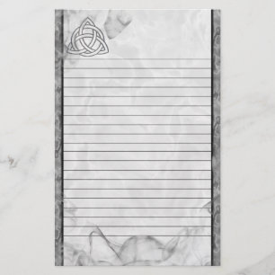 Papelaria Chanfro de prata de Triquetra alinhado
