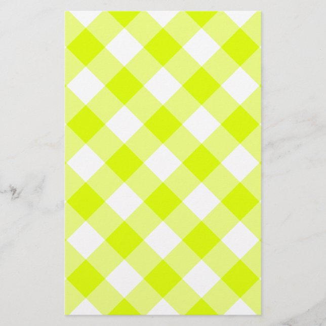 Papelaria Chartreuse Yellow Gingham (Frente)