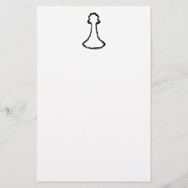 Papelaria Chess Piece. Esquema Preto. (Frente)
