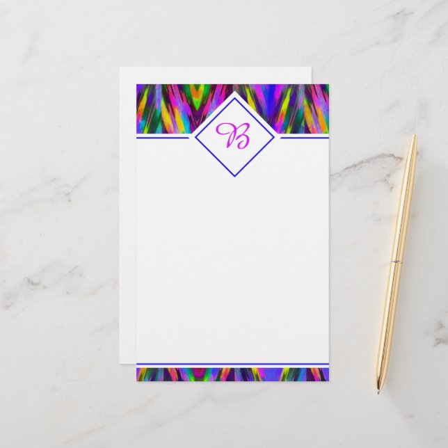 Papelaria Chevron tribal brilhante (Frente/Verso In Situ)