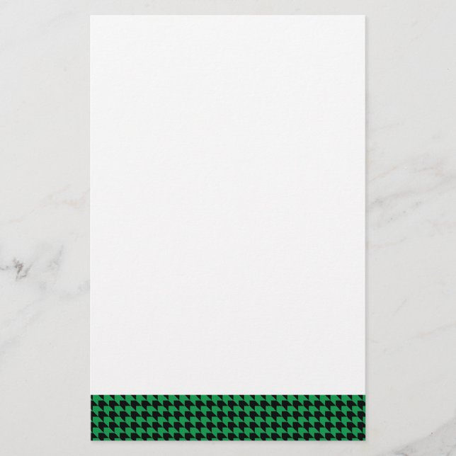 Papelaria Chevron verifica verde e preto (Frente)
