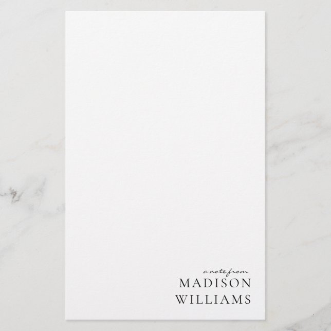 Papelaria Chic A Note From Script Typography Stationery (Frente)