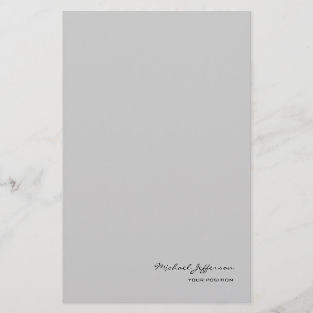 Papelaria Chic Nome Caligrafia Script Cinza  (Frente)