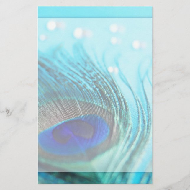 Papelaria Chic Teal Peacock Jewels (Frente)