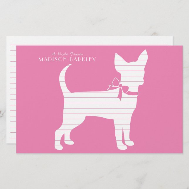 Papelaria Chihuahua Dog Puppy Stationery (Frente/Verso)