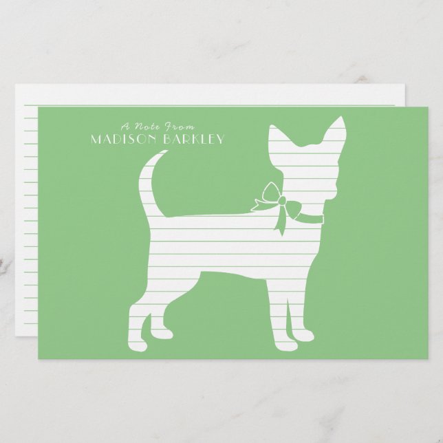 Papelaria Chihuahua Dog Puppy Stationery (Frente/Verso)