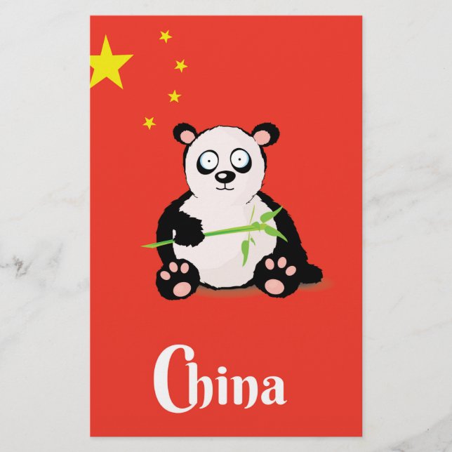 Papelaria China Panda poster de viagens. (Frente)
