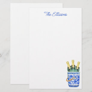 Papelaria Chinoiserie Watercolor Wine Ice Balde Stationery