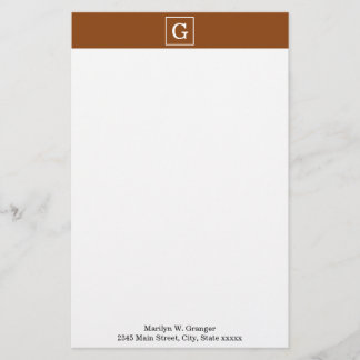 Papelaria Chocolate Castanho Branco com estrutura inicial Mo