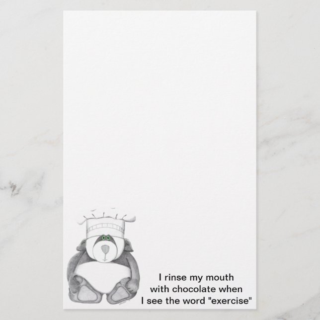 Papelaria Chocolate de Chef de Panda Bear (Frente)