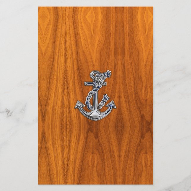 Papelaria Chrome Rope Anchor on Teak Veneer (Frente)