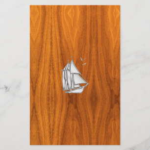 Papelaria Chrome Silver como veleiro em Teak Veneza