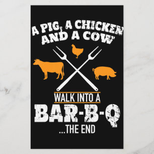 Papelaria CHURRASCO  Porco, Frango E CHURRASCO Engraçado