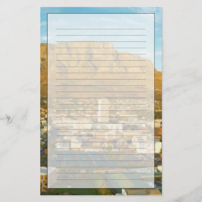 Papelaria Cidade do Cabo: paisagem com Mesa Montanha (Frente)