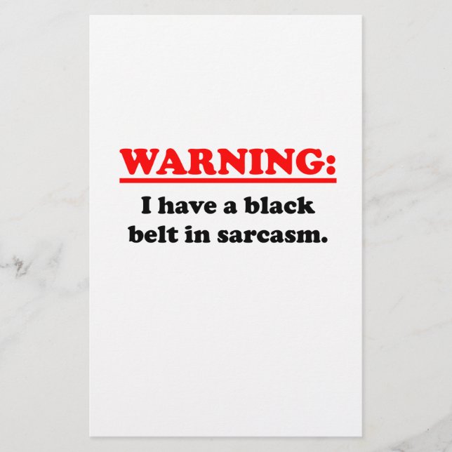 Papelaria Cinturão negro no sarcasmo (Frente)