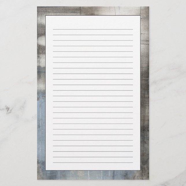 Papelaria Cinza Abstrato e pintura azul (Frente)