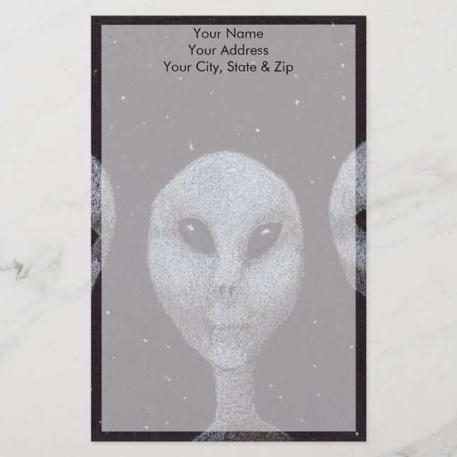 Papelaria Cinza alienígena (Frente)
