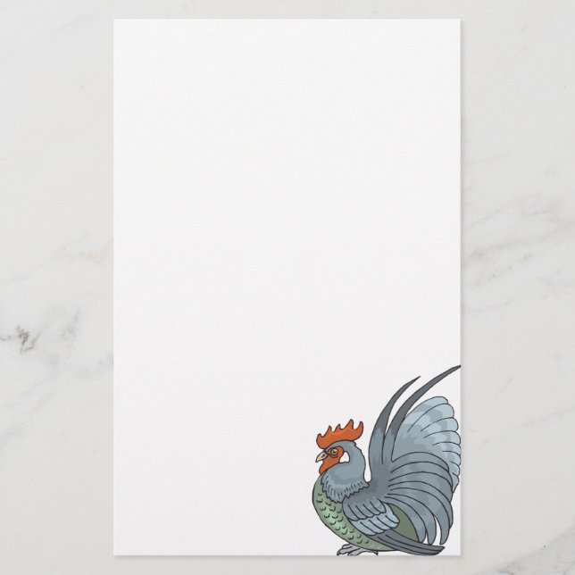 Papelaria Cinza Country Rooster (Frente)