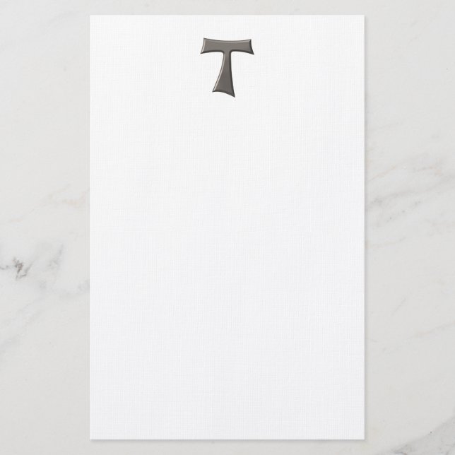 Papelaria Cinza de aço - Franciscan Tau Cross (Frente)
