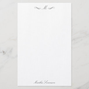 Papelaria Cinza Real Elegante de Luxo Smokey Personalizada