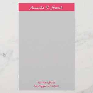 Papelaria Cinza Rosa Simples