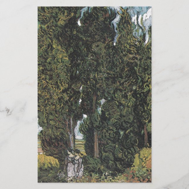 Papelaria Ciprestes por Van Gogh (Frente)
