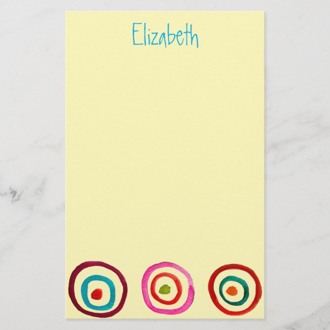 Papelaria Círculo colorido arco-íris (Frente)