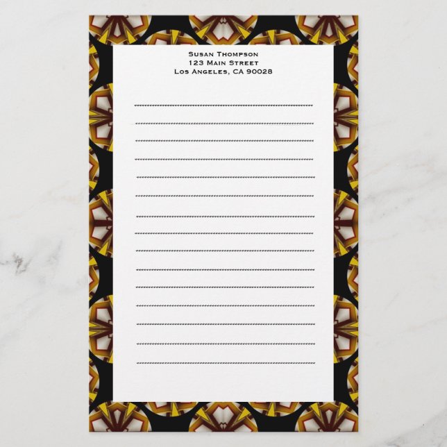 Papelaria círculos pretos castanhos (Frente)