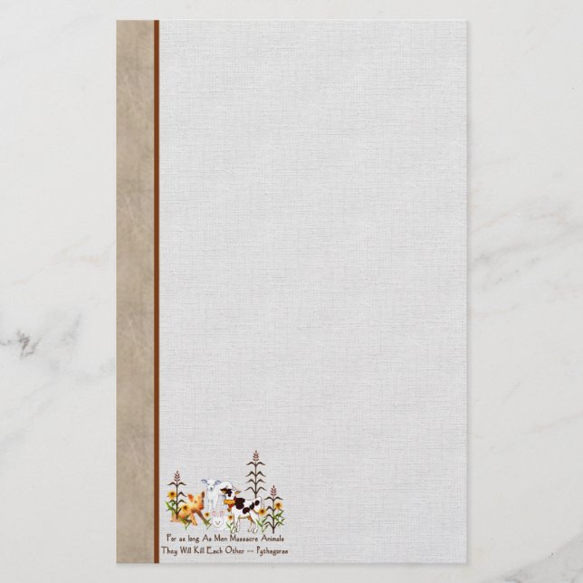 Papelaria Citações do vegetariano de Pythagoras (Frente)