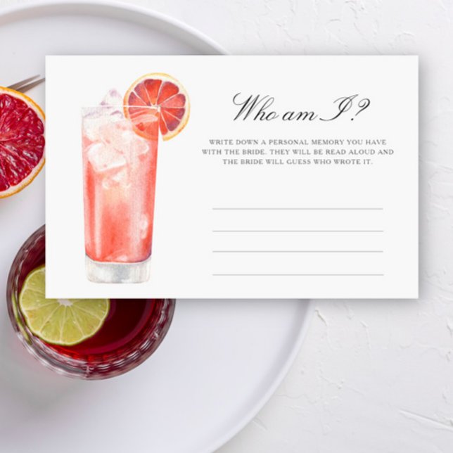Papelaria Citrus Cocktail - Who am I bridal shower game (Criador carregado)