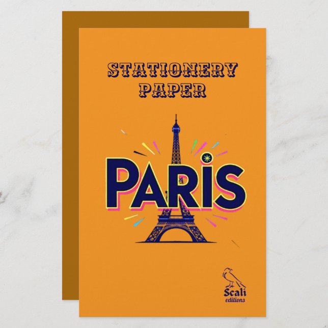 Papelaria City of Lights: Bold Paris Typography Art (Frente/Verso)