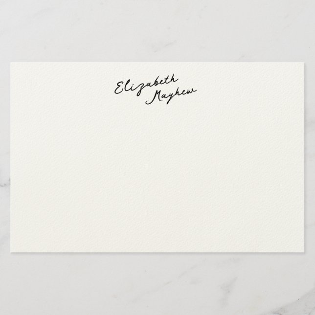 Papelaria Classic Handwritten Name Monogram Stationery (Frente)