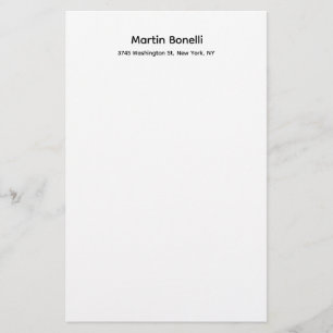 Papelaria Clássico Simples Branco e Preto Único