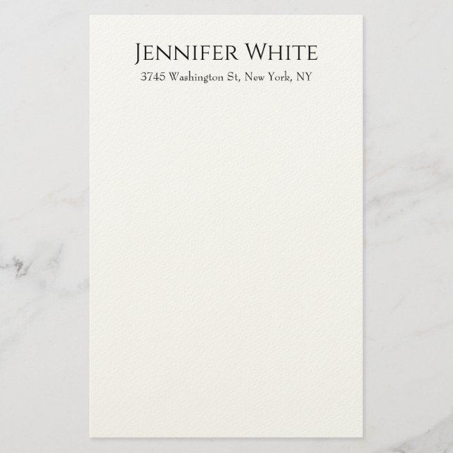 Papelaria Clássico Simples Elegante Preto e Branco Minimalis (Frente)